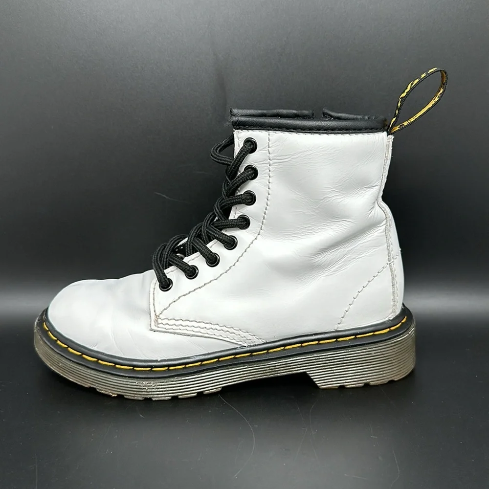 Dr Martens 1460 White Boots Youth‎ Sz 12